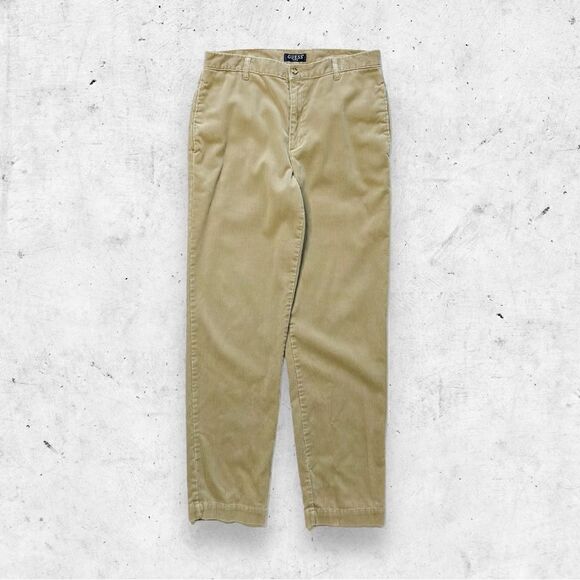 Vtg 90s Guess Corduroy Pants, Flat Front, Dad, Relaxed Straight Leg, USA, 33 - Picture 1 of 8